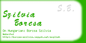 szilvia borcsa business card